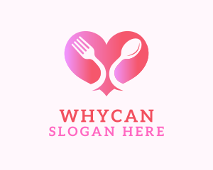 Eatery - Restaurant Cutlery Heart logo design