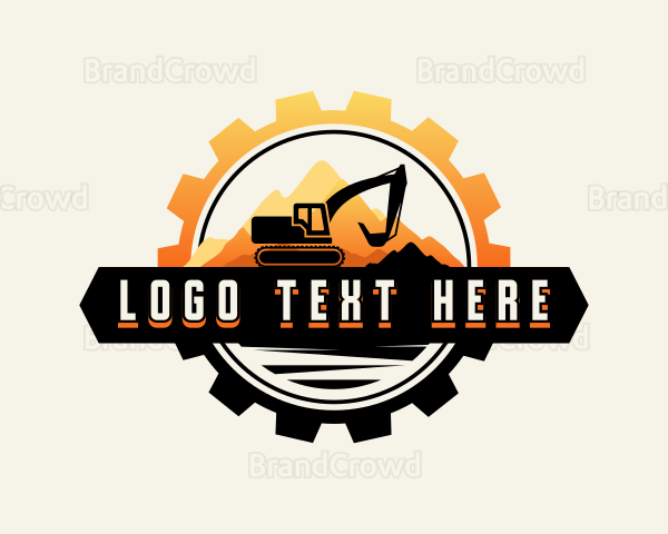 Backhoe Excavator Gear Logo