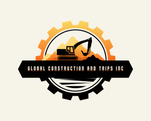 Demolition - Backhoe Excavator Gear logo design
