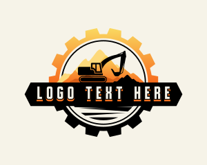 Bulldozer - Backhoe Excavator Gear logo design