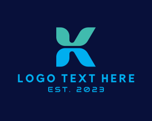Futuristic - Digital App Letter K logo design
