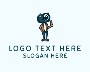 Lens - Vlogger Camera Guy logo design