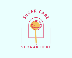 Lollipop Candy Sugar logo design