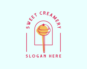 Lollipop Candy Sugar logo design