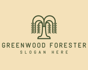 Minimalist Willow Tree logo design