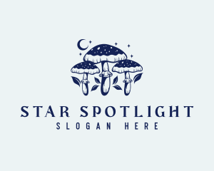 Mushroom Moon Star logo design