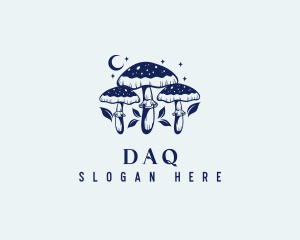 Night - Mushroom Moon Star logo design