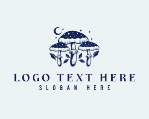 Fungus - Mushroom Moon Star logo design