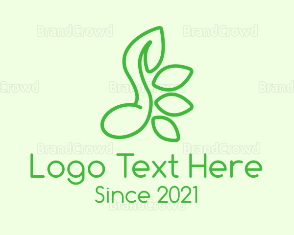 Green Music Note Leaves Logo