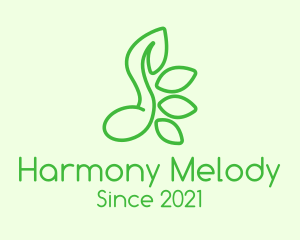 Hymn - Green Music Note Leaves logo design