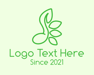 Note - Green Music Note Leaves logo design