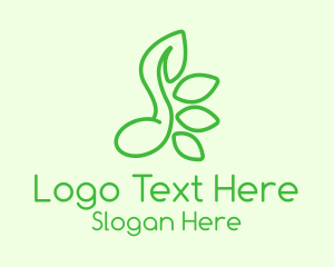 Green Music Note Leaves Logo