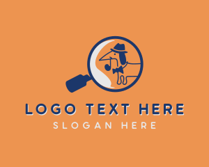 Magnifying Glass - Cartoon Detective Dog logo design