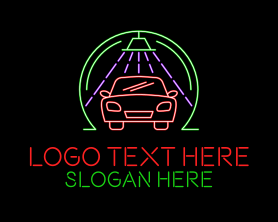 Glow - Glowing Neon Car Wash logo design