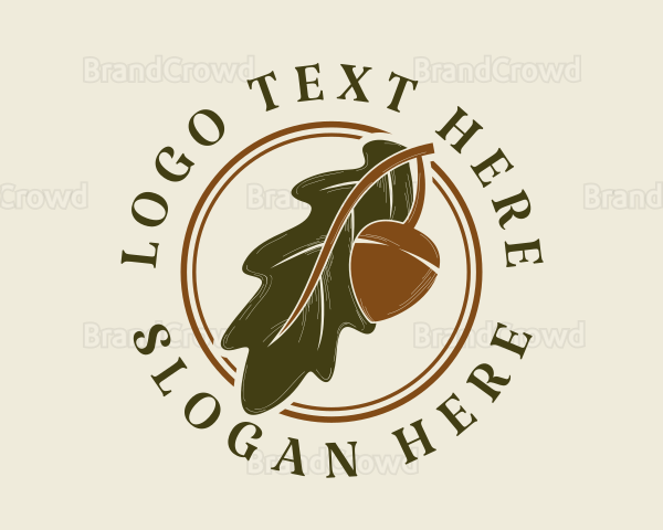 Vintage Acorn Oak Logo