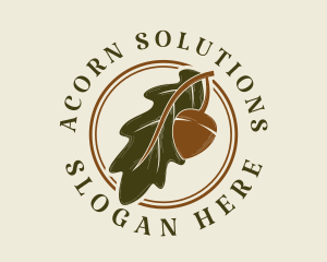 Nature Acorn Leaf logo design