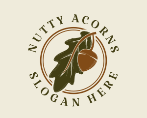 Nature Acorn Leaf logo design