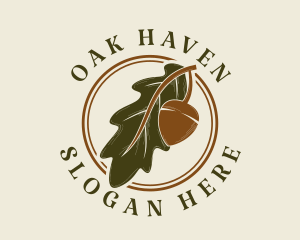 Vintage Acorn Oak logo design