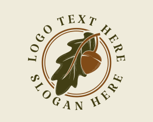 Peanut - Vintage Acorn Oak logo design