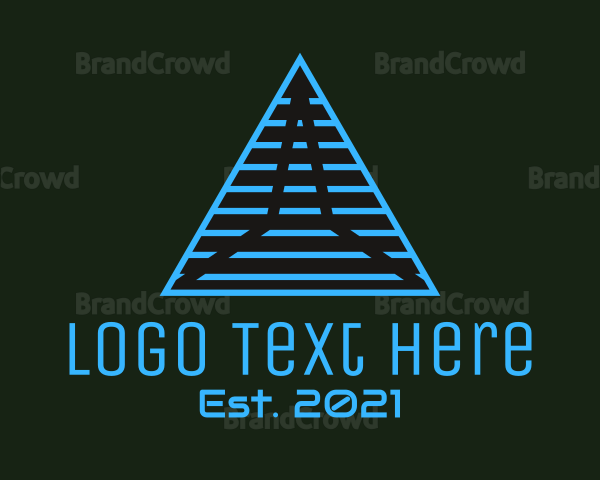Blue Linear Pyramid Logo