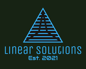 Linear - Blue Linear Pyramid logo design