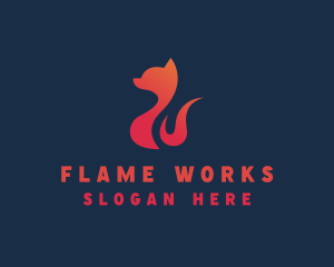 Flame - Flame Animal Fox logo design