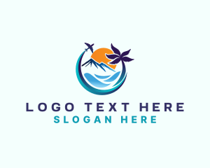 Airplane - Travel Beach Tropical logo design