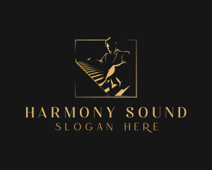 Piano Pianist Instrument logo design