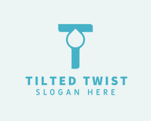 Water Drop Letter T logo design