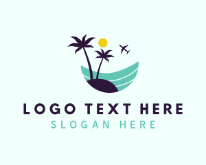 Palm Tree - Travel Summer Resort logo design