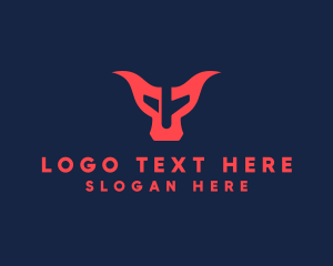 Bovine - Bull Horns Airplane logo design
