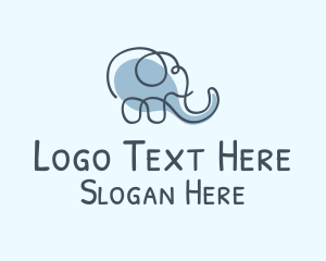 Mammoth - Elephant Animal Trunk logo design
