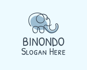 Monoline - Elephant Animal Trunk logo design