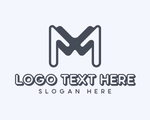 Technology - Studio Business Letter M logo design