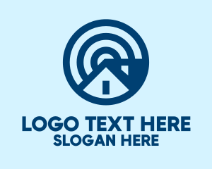 Telecommunication - Blue House Target logo design