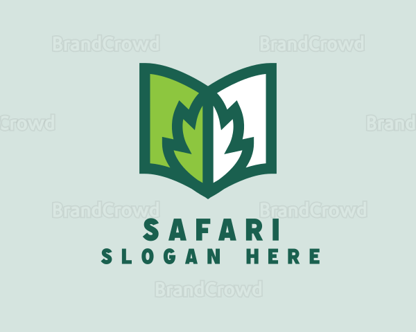 Eco Book Leaf Logo