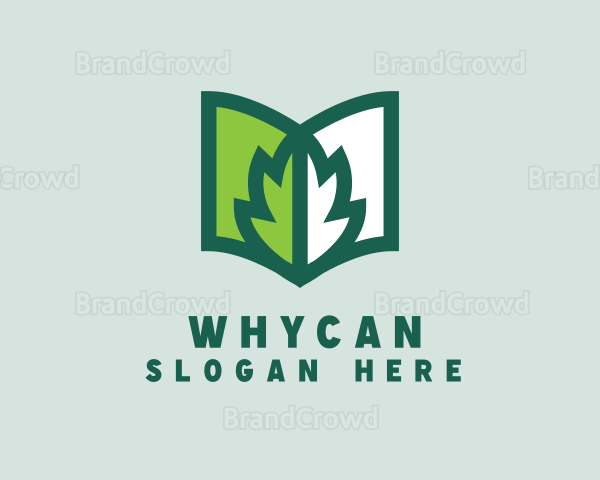 Eco Book Leaf Logo