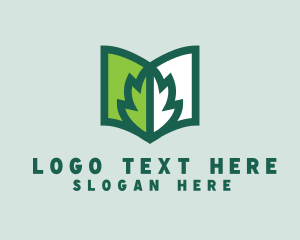 Natural - Eco Book Leaf logo design