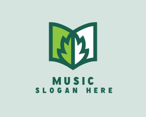 Knowledge - Eco Book Leaf logo design