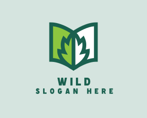 Book - Eco Book Leaf logo design