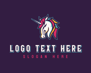 Equestrian - Gamer Unicorn Horse logo design