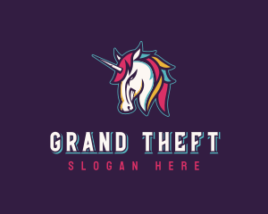 Gamer Unicorn Horse Logo