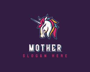 Gamer Unicorn Horse Logo