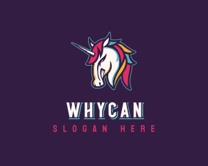 Gamer Unicorn Horse Logo