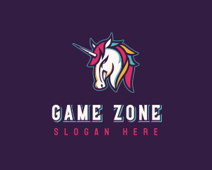 Gamer Unicorn Horse logo design