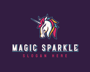 Gamer Unicorn Horse logo design