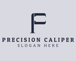 Caliper - Caliper Tool Letter F logo design