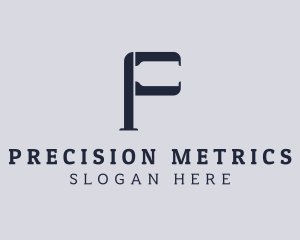 Measurement - Caliper Tool Letter F logo design