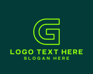 Hacker - Neon Green Letter G logo design