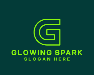 Neon Green Letter G logo design